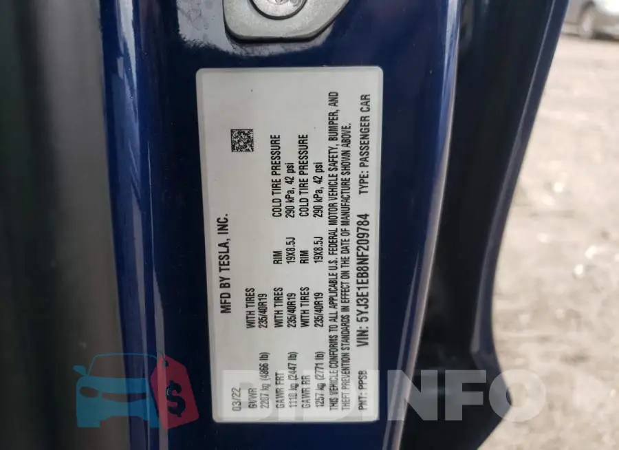 5YJ3E1EB8NF209784 Photo# 12