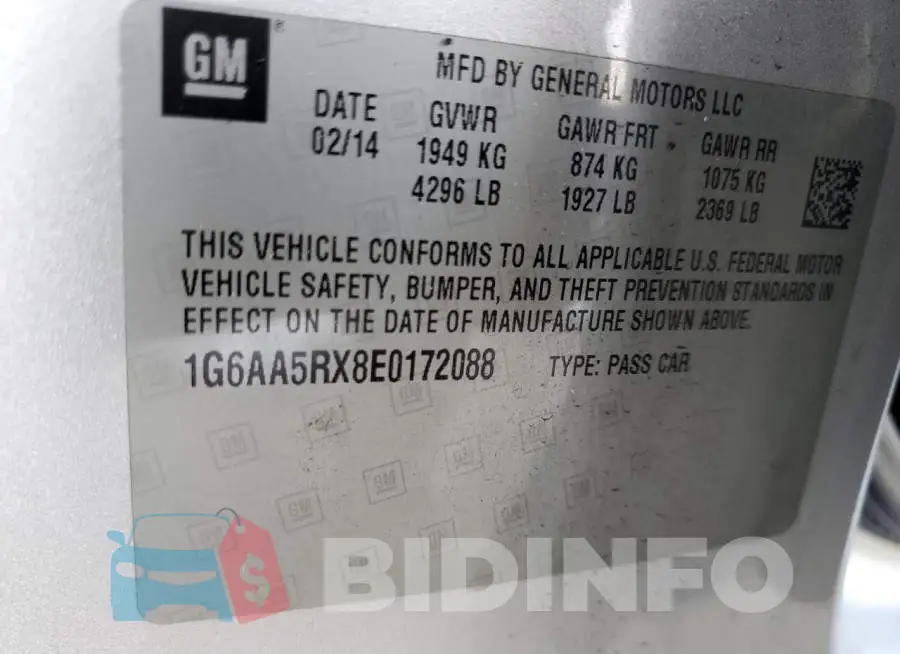 1G6AA5RX8E0172088 Photo# 13