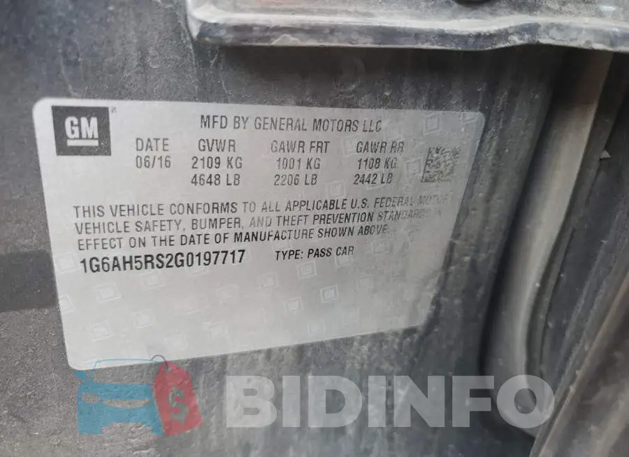 1G6AH5RS2G0197717 Photo# 12