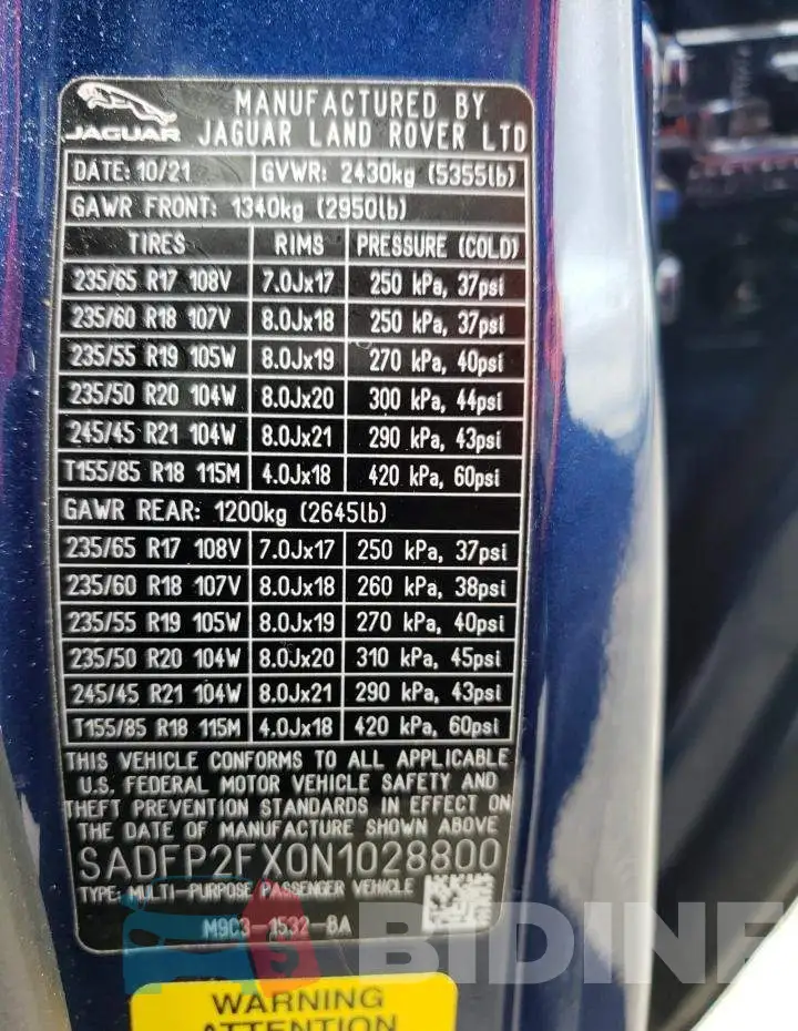 SADFP2FX0N1028800 Photo# 13