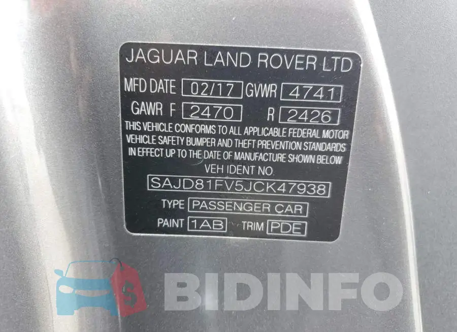 SAJD81FV5JCK47938 Photo# 13