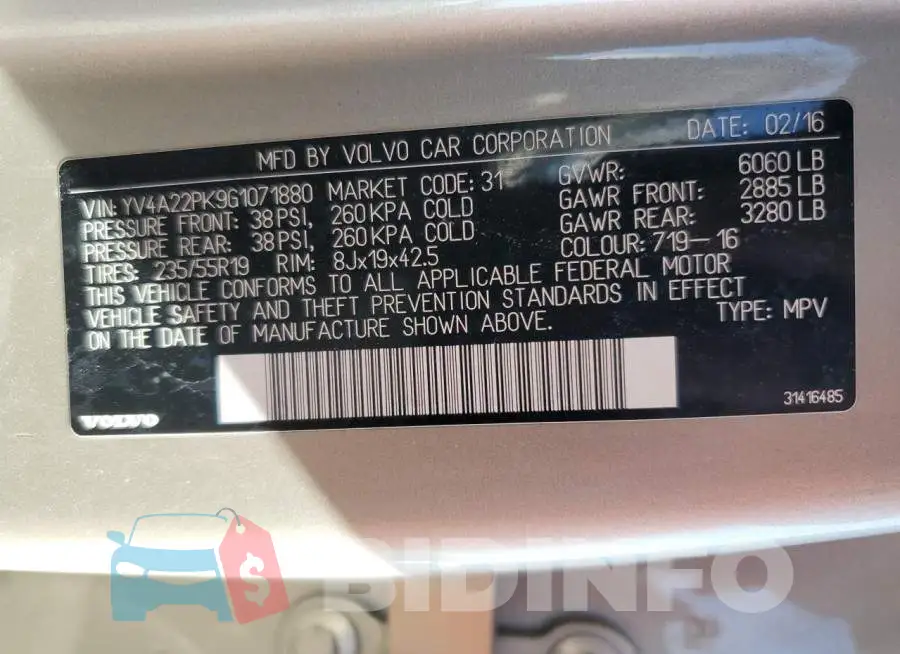 YV4A22PK9G1071880 Photo# 12