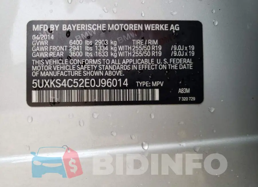 5UXKS4C52E0J96014 Photo# 13