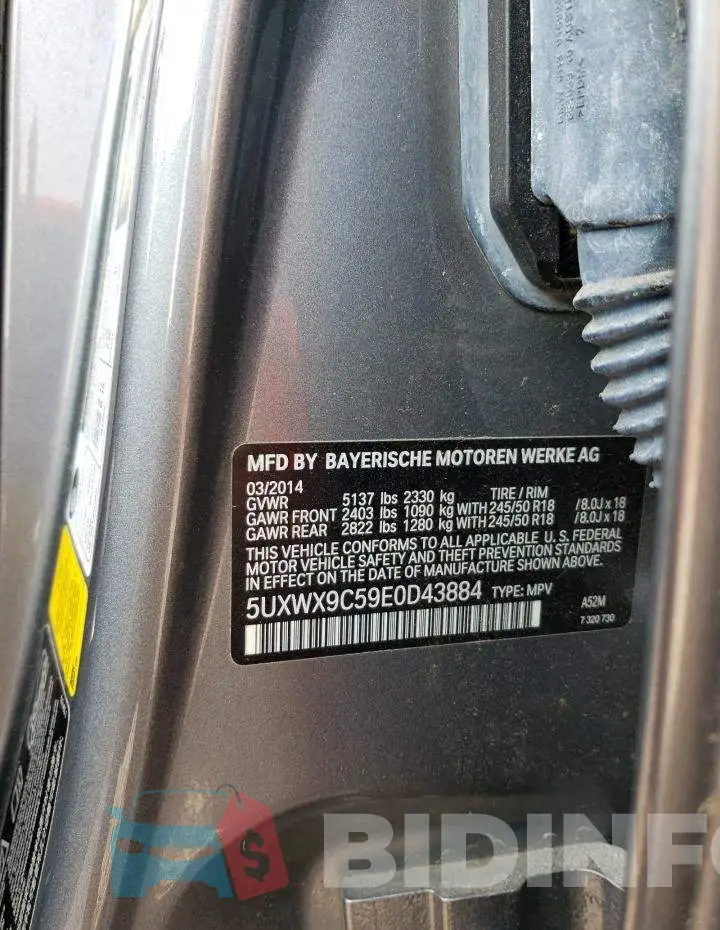 5UXWX9C59E0D43884 Photo# 13