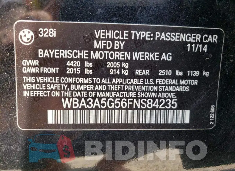 WBA3A5G56FNS84235 Photo# 12