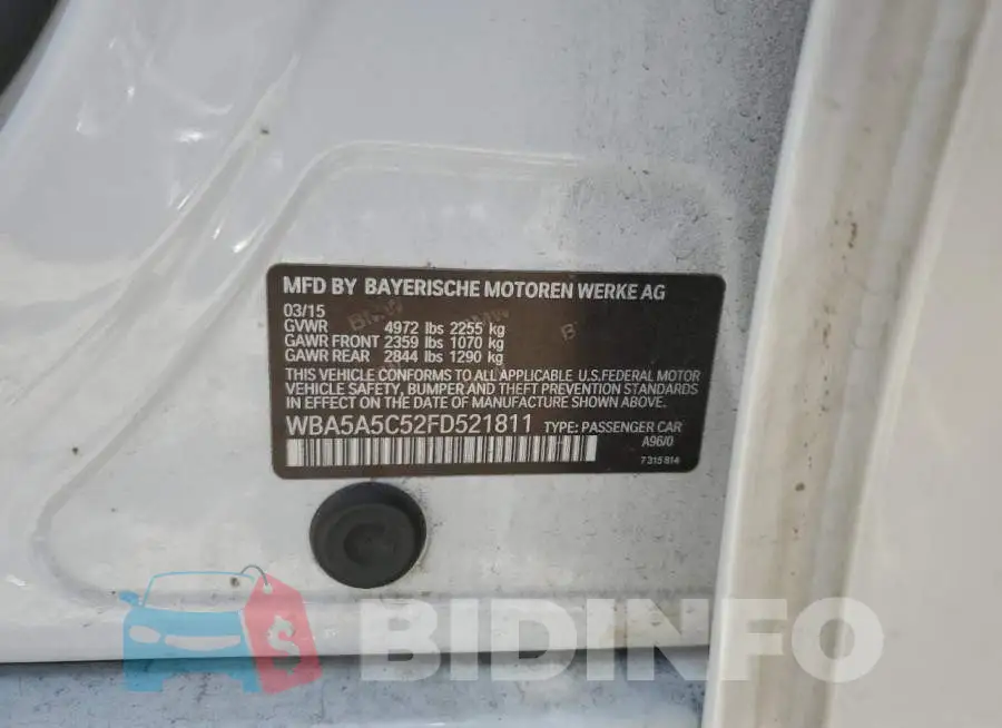 WBA5A5C52FD521811 Photo# 12