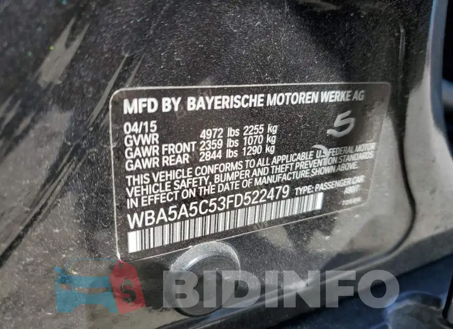WBA5A5C53FD522479 Photo# 12