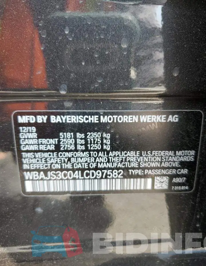 WBAJS3C04LCD97582 Photo# 12