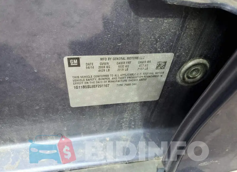 1G11B5SL8EF291167 Photo# 12