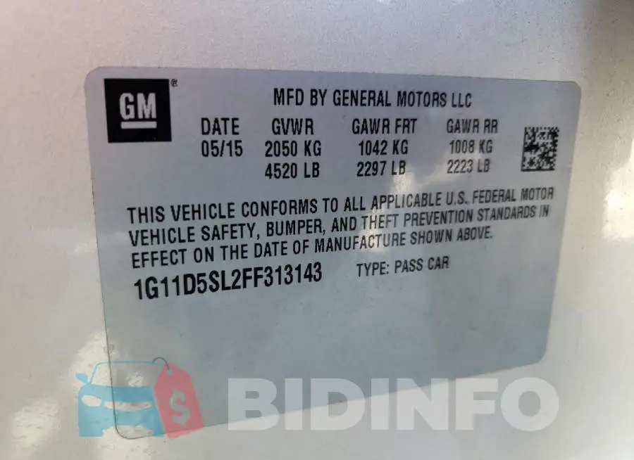1G11D5SL2FF313143 Photo# 12