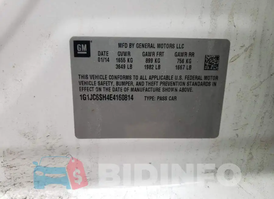 1G1JC6SH4E4160814 Photo# 12