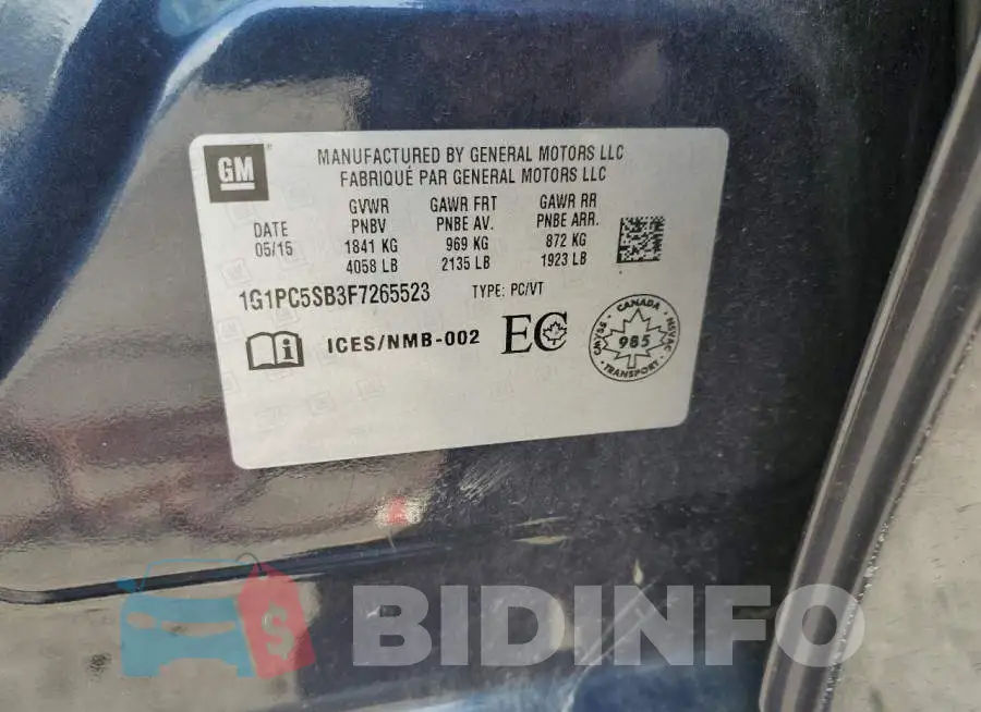 1G1PC5SB3F7265523 Photo# 12