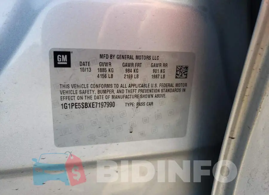 1G1PE5SBXE7197990 Photo# 12