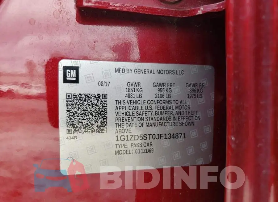 1G1ZD5ST0JF134871 Photo# 12
