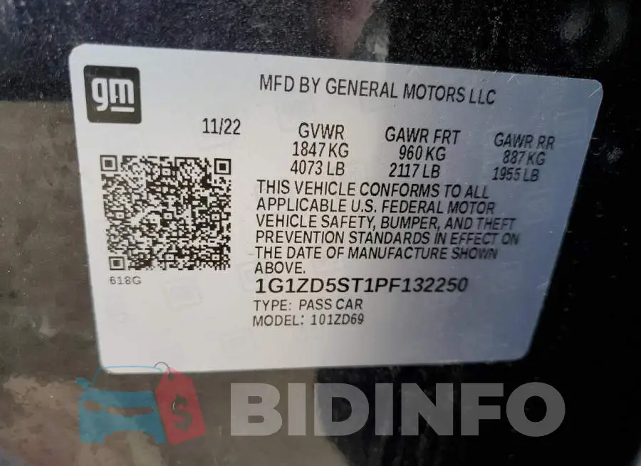 1G1ZD5ST1PF132250 Photo# 12