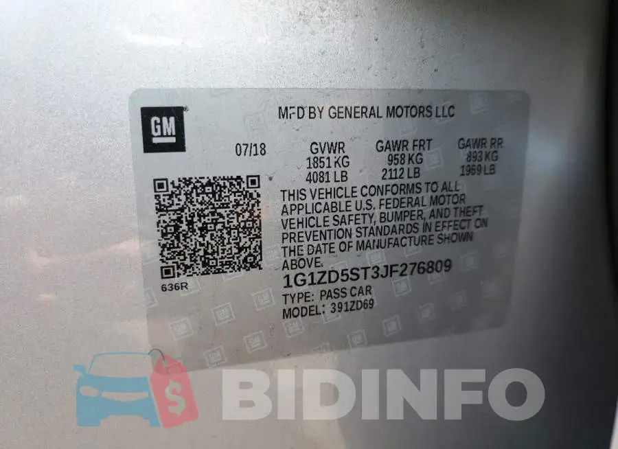 1G1ZD5ST3JF276809 Photo# 12