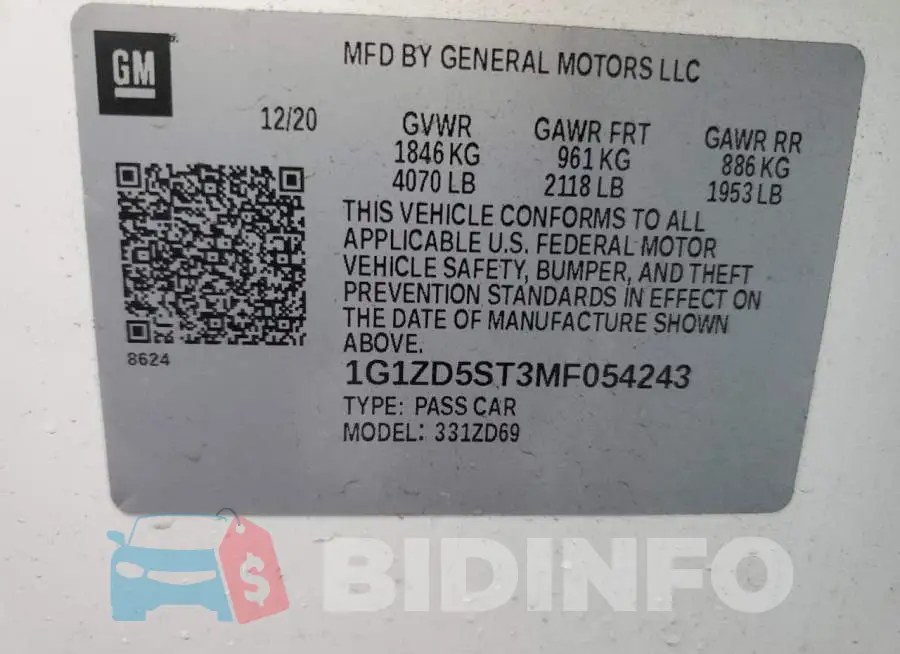 1G1ZD5ST3MF054243 Photo# 12