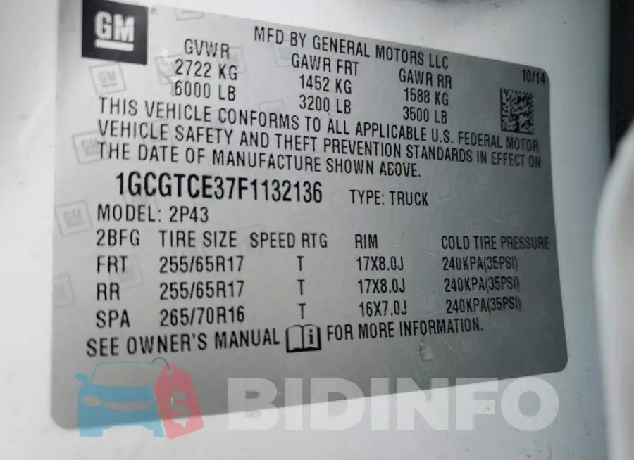 1GCGTCE37F1132136 Photo# 12