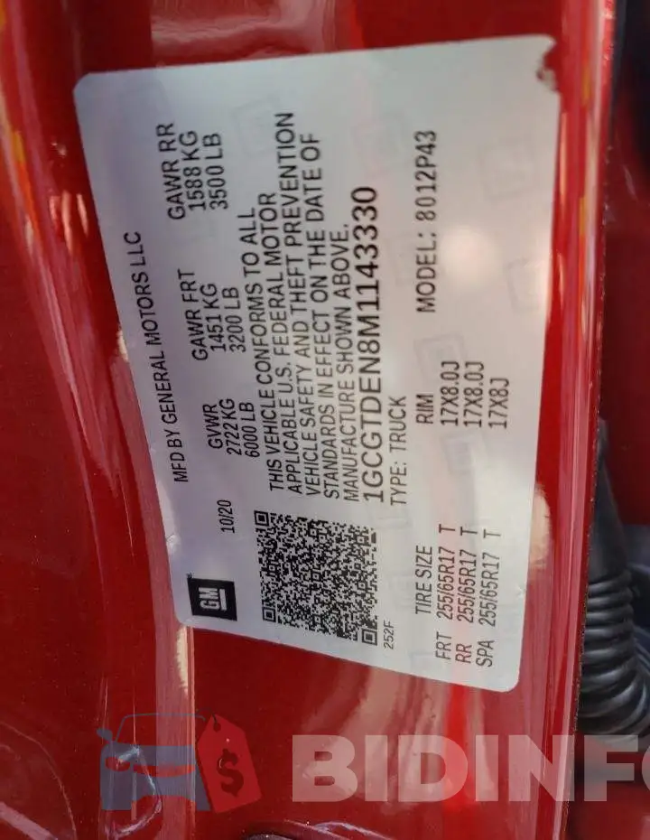 1GCGTDEN8M1143330 Photo# 12