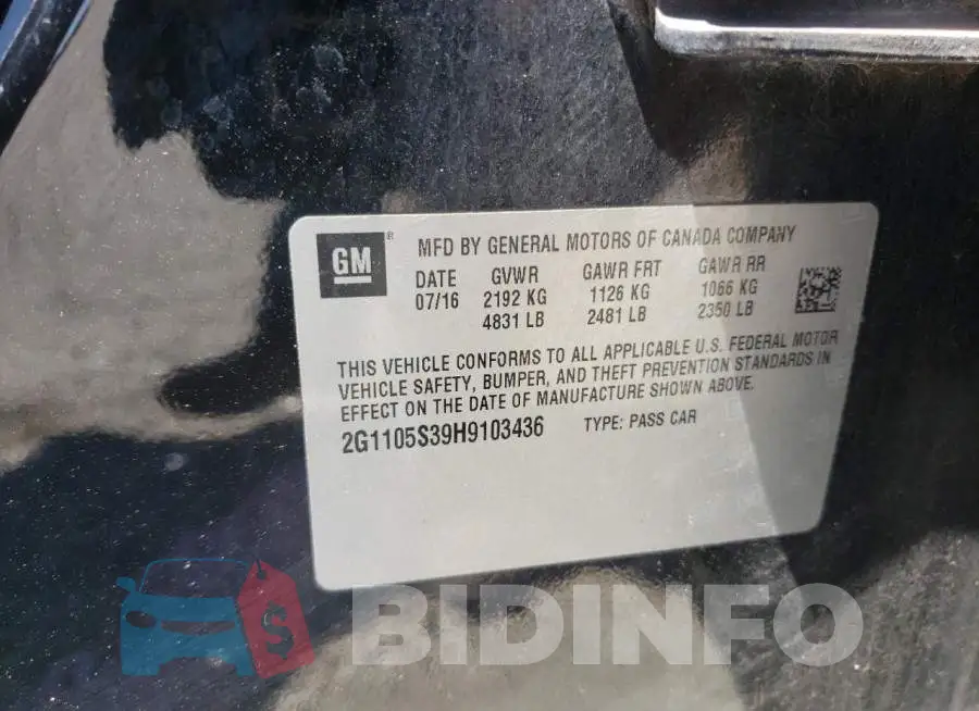 2G1105S39H9103436 Photo# 12