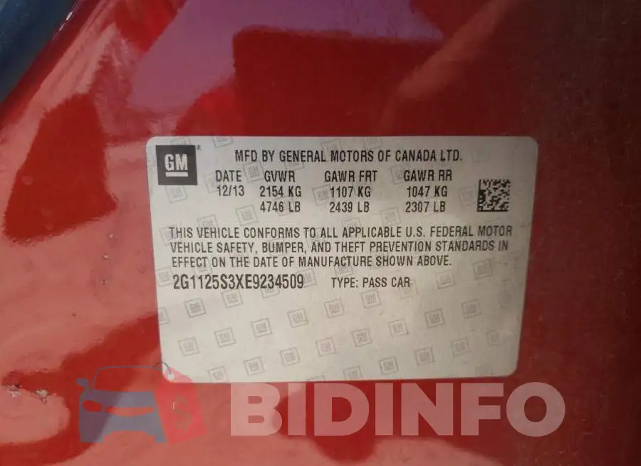 2G1125S3XE9234509 Photo# 12