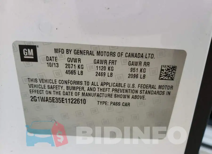 2G1WA5E35E1122610 Photo# 12