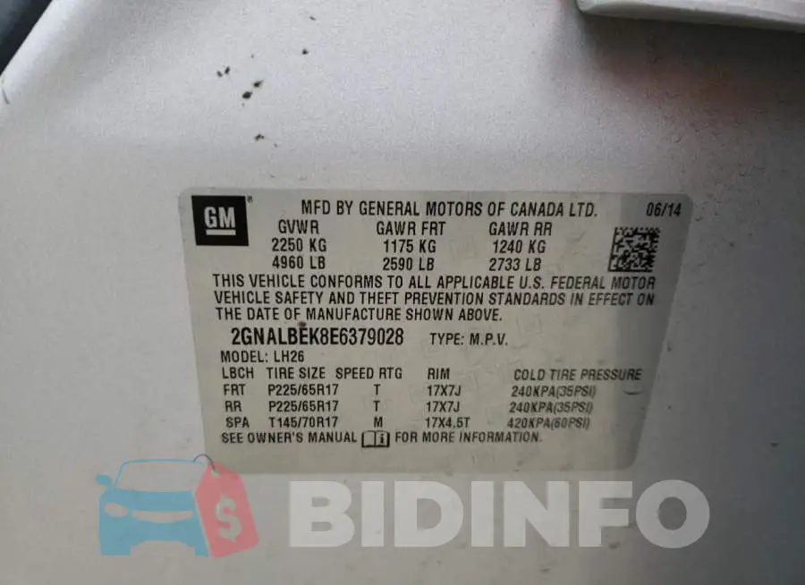 2GNALBEK8E6379028 Photo# 13