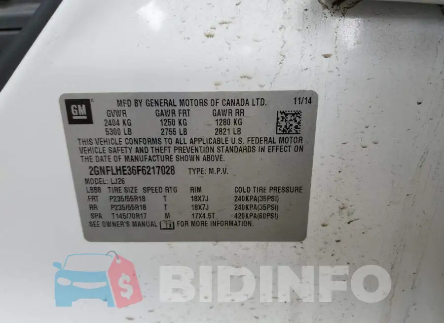 2GNFLHE36F6217028 Photo# 13