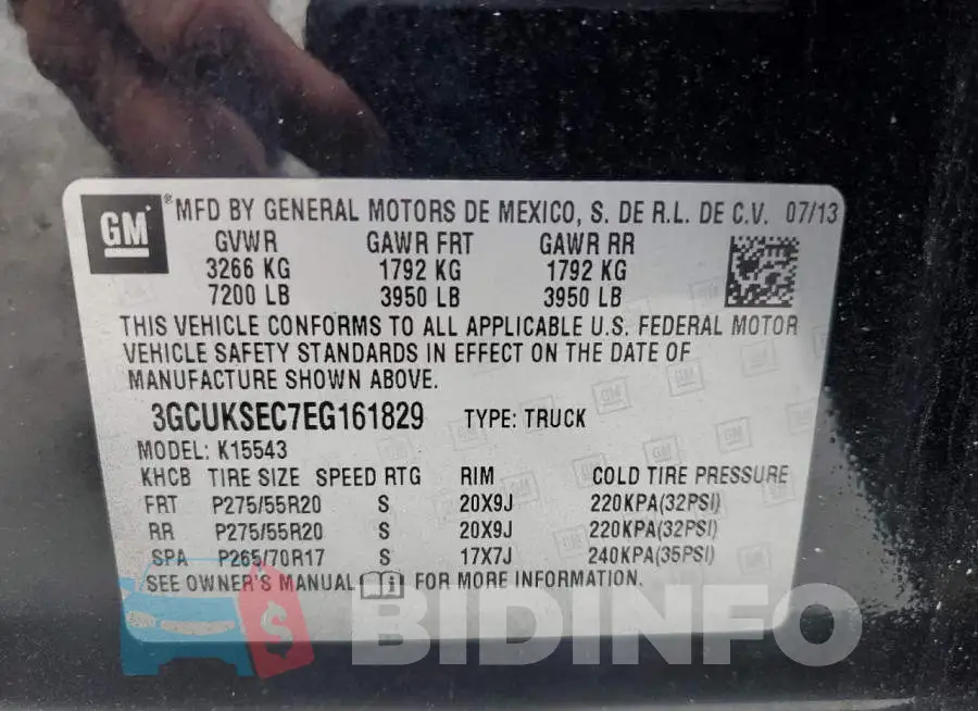 3GCUKSEC7EG161829 Photo# 12