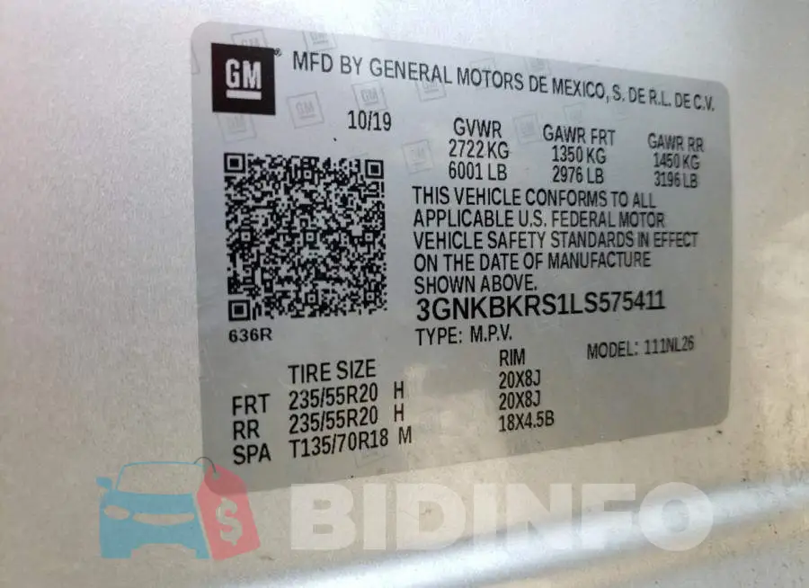 3GNKBKRS1LS575411 Photo# 12