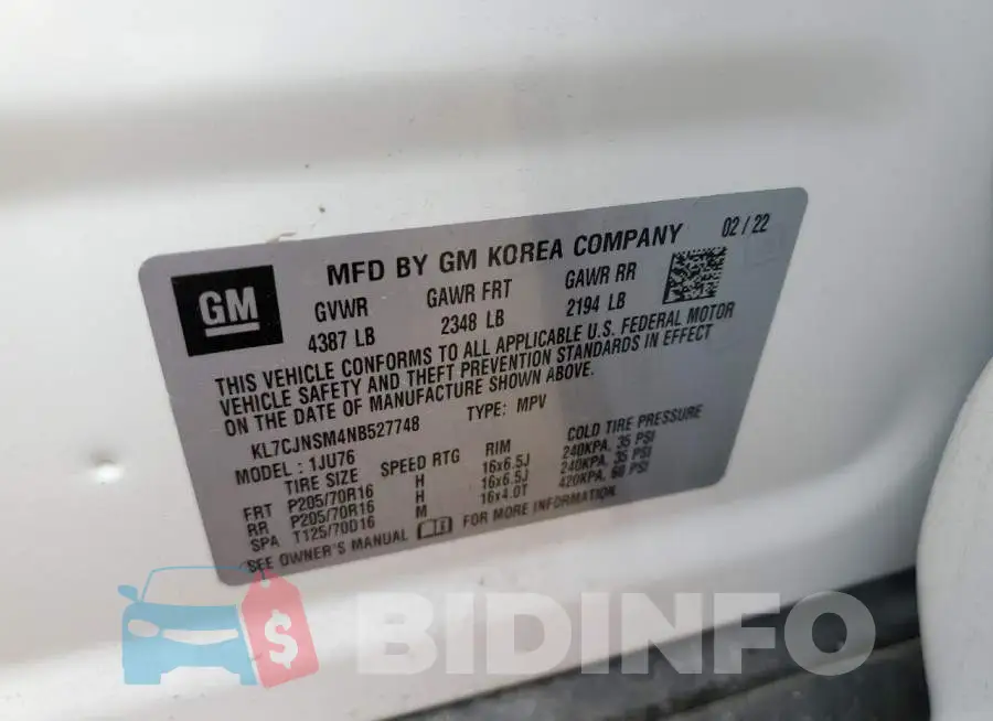 KL7CJNSM4NB527748 Photo# 14