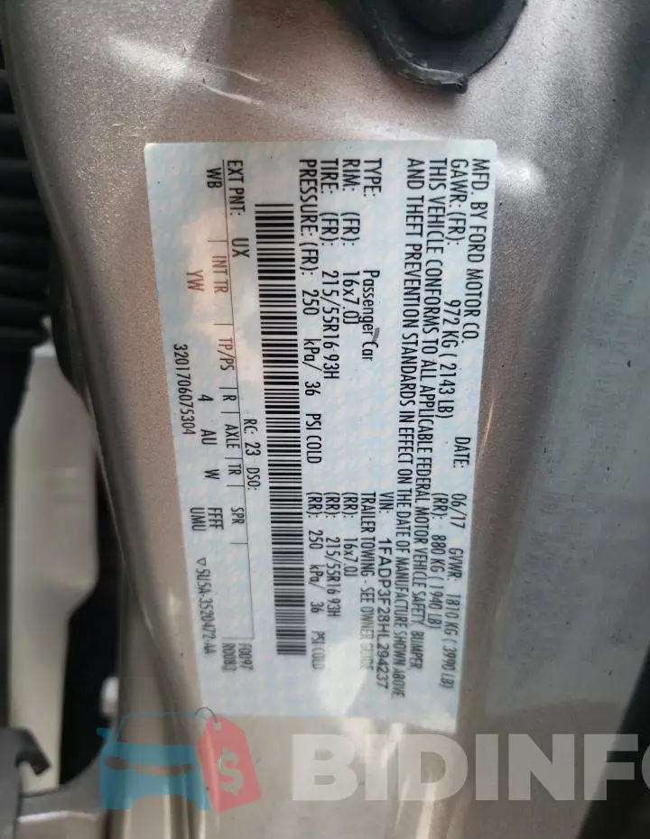 1FADP3F28HL294237 Photo# 12