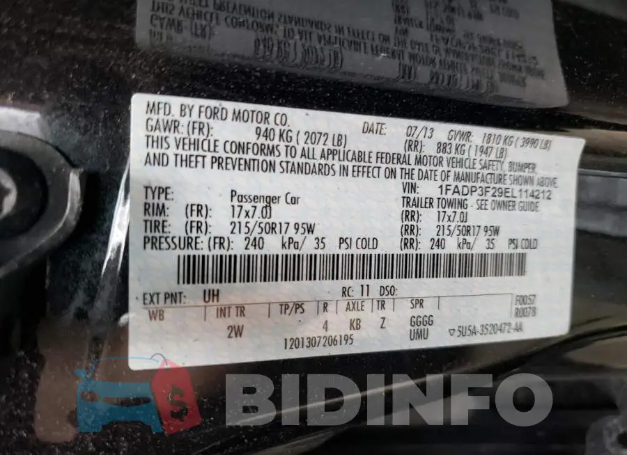 1FADP3F29EL114212 Photo# 12