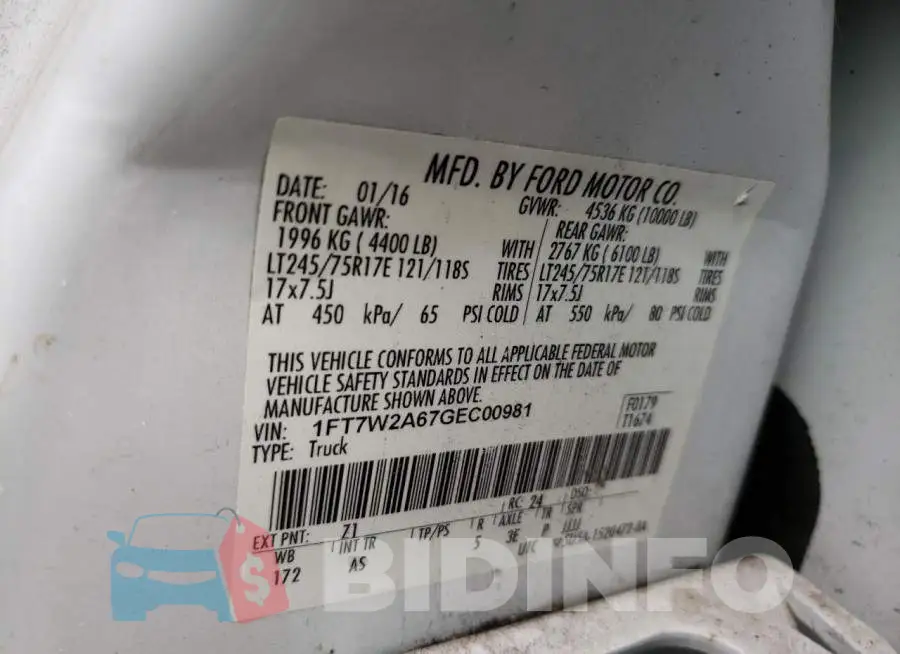 1FT7W2A67GEC00981 Photo# 13