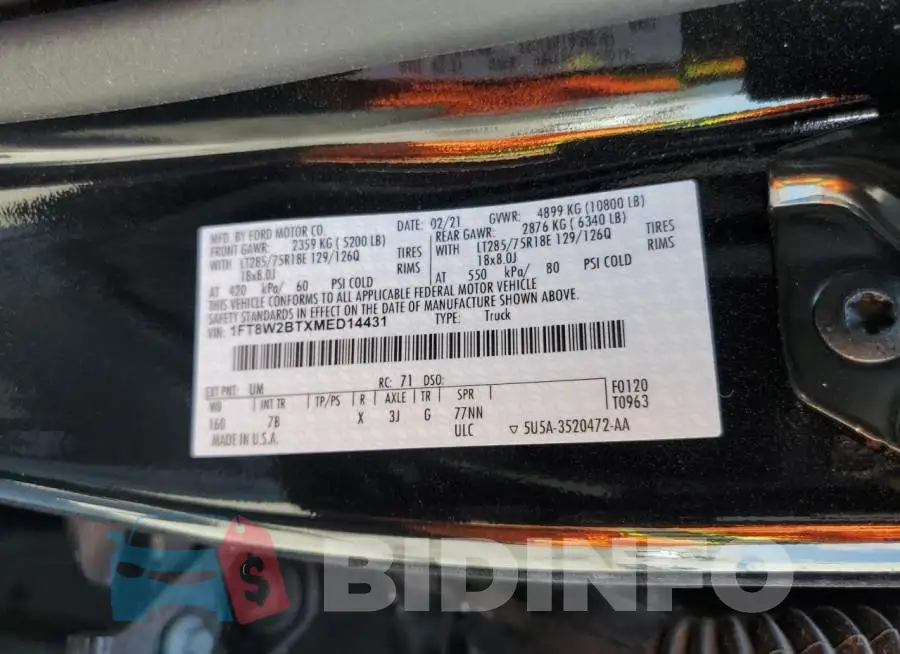 1FT8W2BTXMED14431 Photo# 12