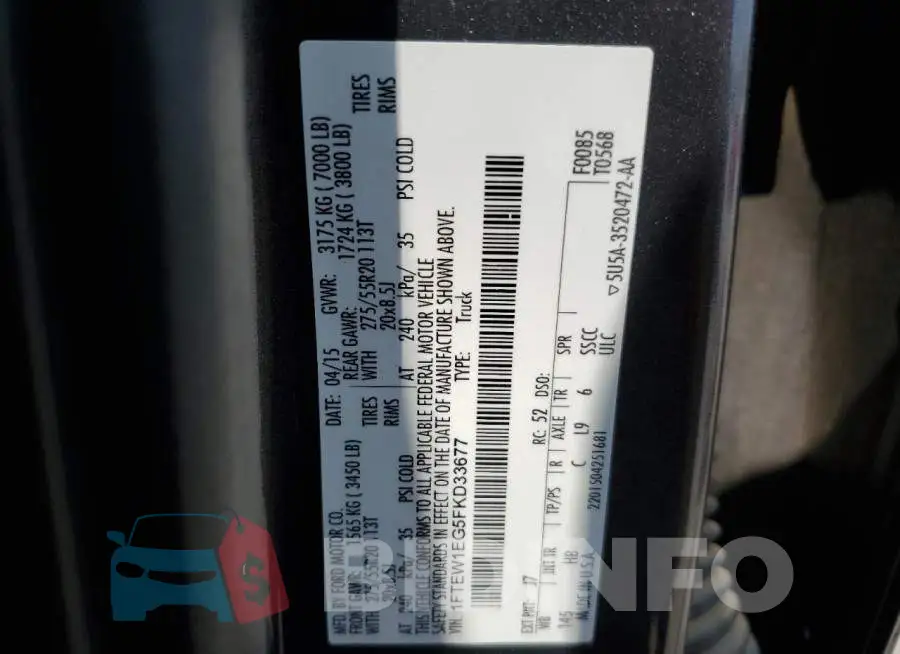 1FTEW1EG5FKD33677 Photo# 12
