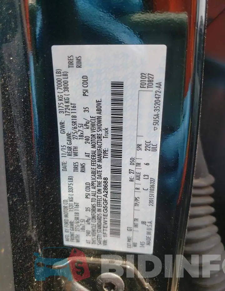 1FTEW1EG5GFA28688 Photo# 12