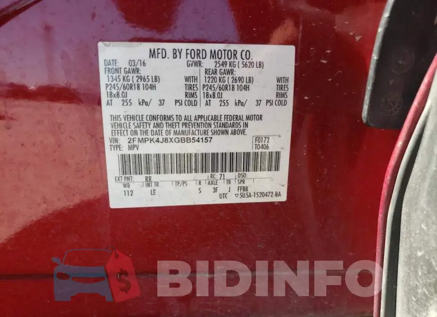 2FMPK4J8XGBB54157 Photo# 13