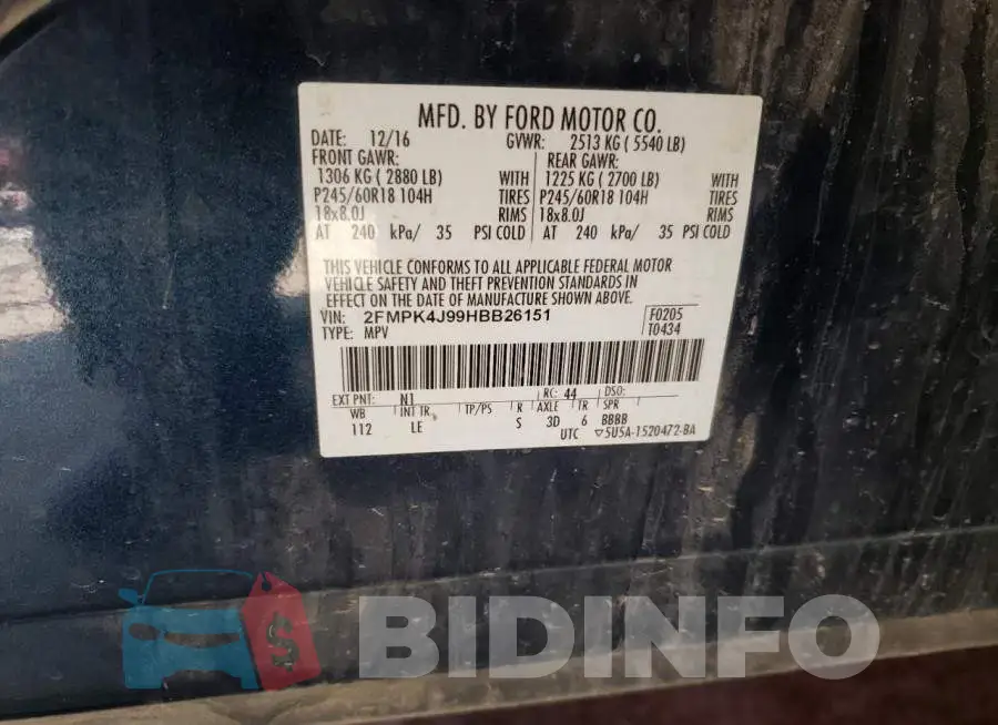 2FMPK4J99HBB26151 Photo# 14