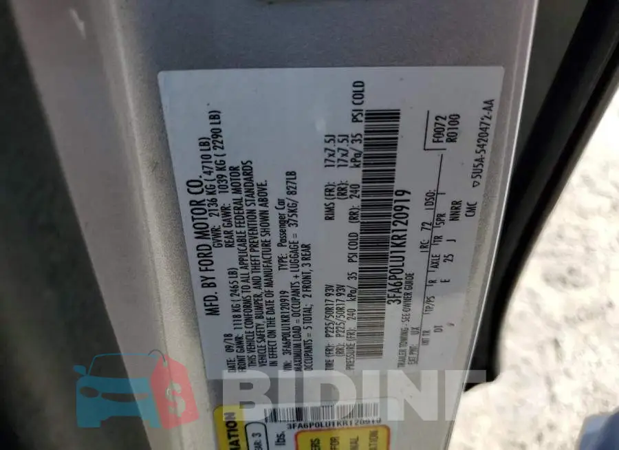 3FA6P0LU1KR120919 Photo# 12