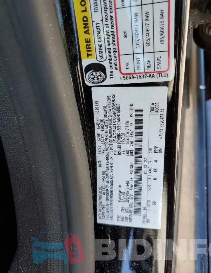 3FADP4GXXGM205832 Photo# 12
