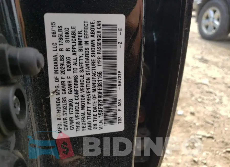 19XFB2F90FE081166 Photo# 13