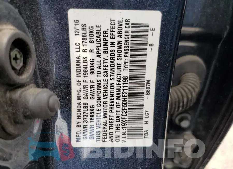 19XFC2F50HE211198 Photo# 12