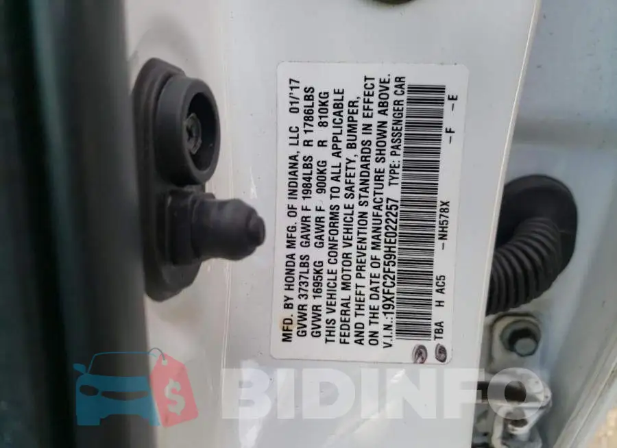 19XFC2F59HE022257 Photo# 10