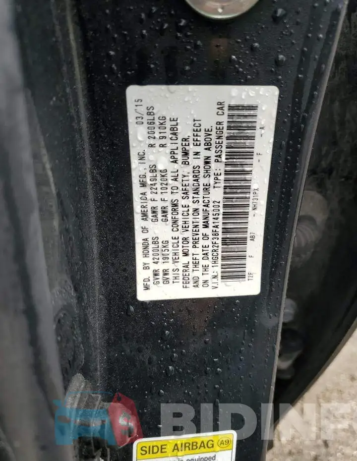 1HGCR2F38FA145002 Photo# 12