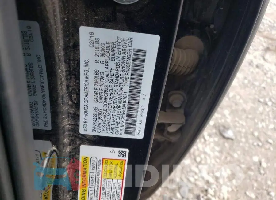 1HGCV1F52JA107071 Photo# 12