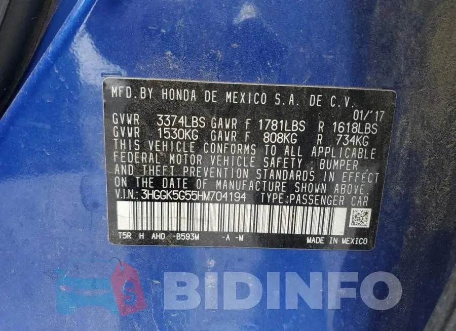 3HGGK5G55HM704194 Photo# 13