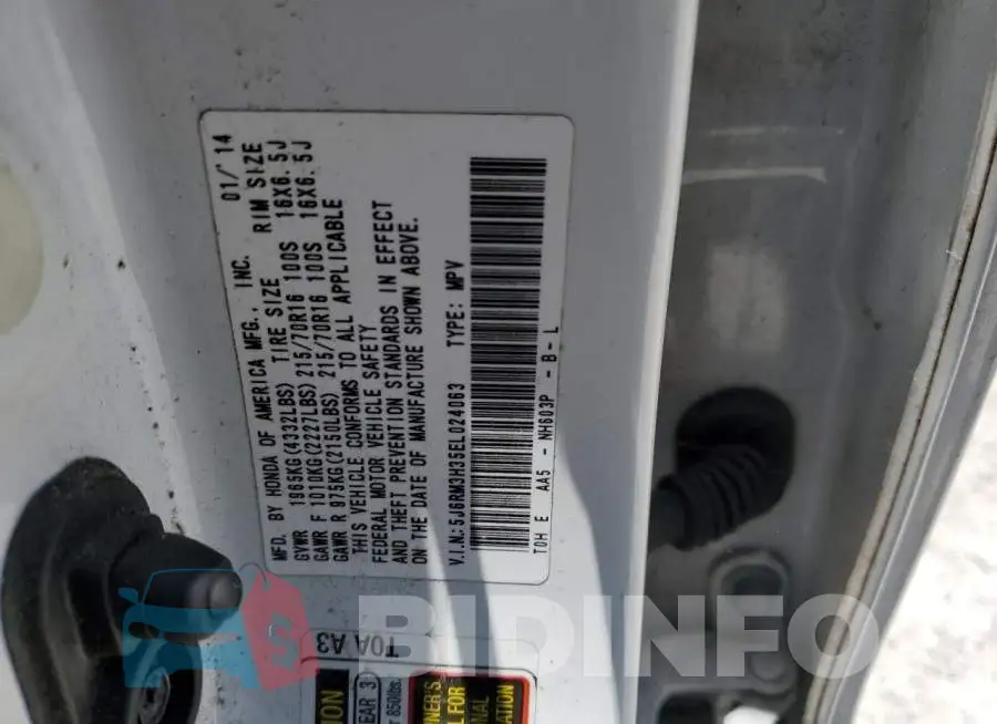 5J6RM3H35EL024063 Photo# 12
