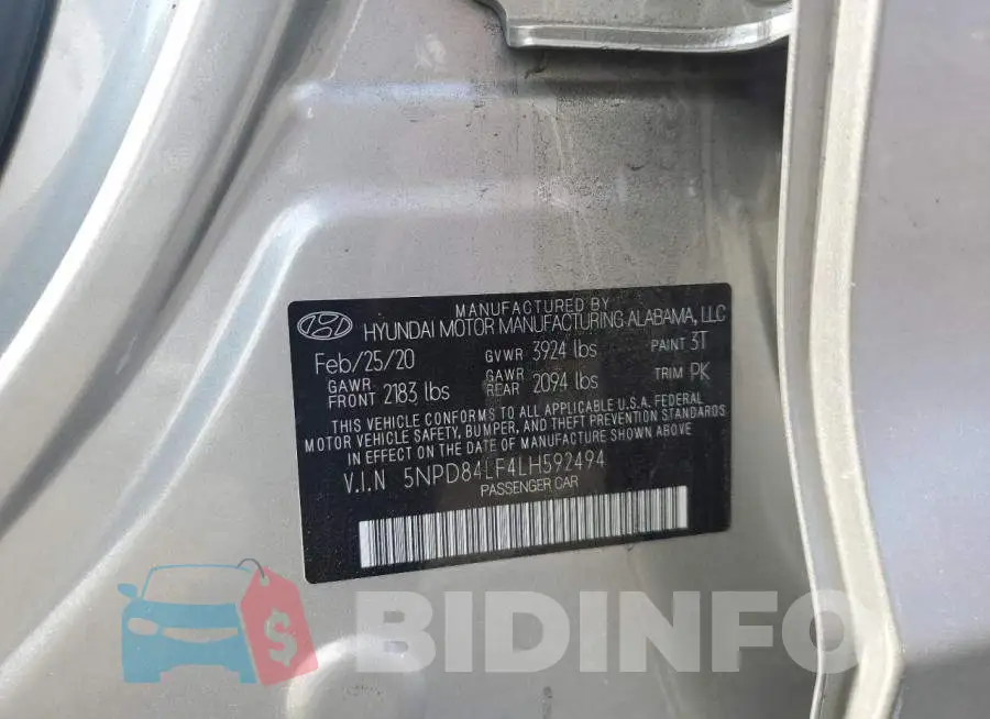 5NPD84LF4LH592494 Photo# 13