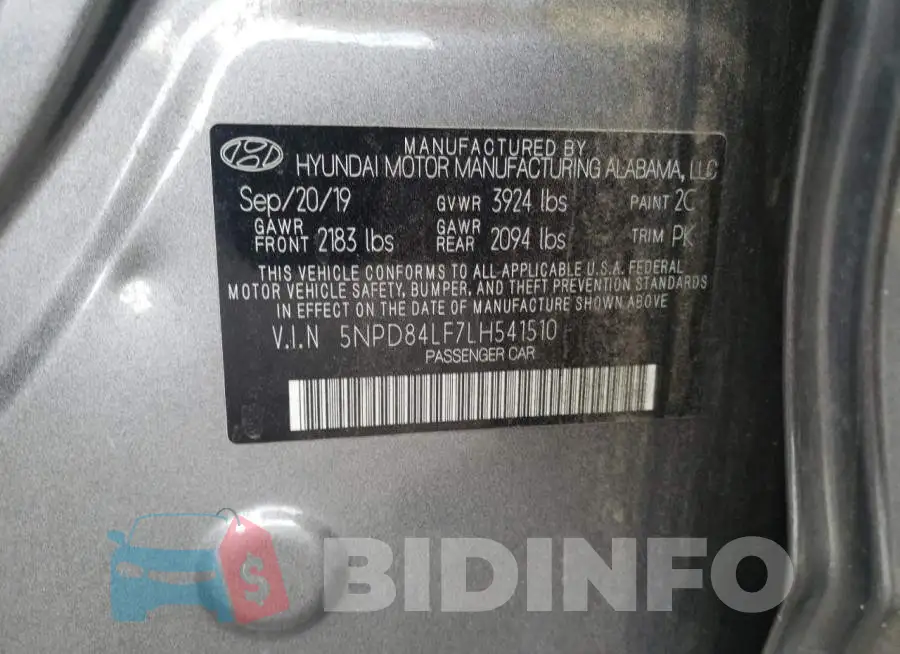 5NPD84LF7LH541510 Photo# 12